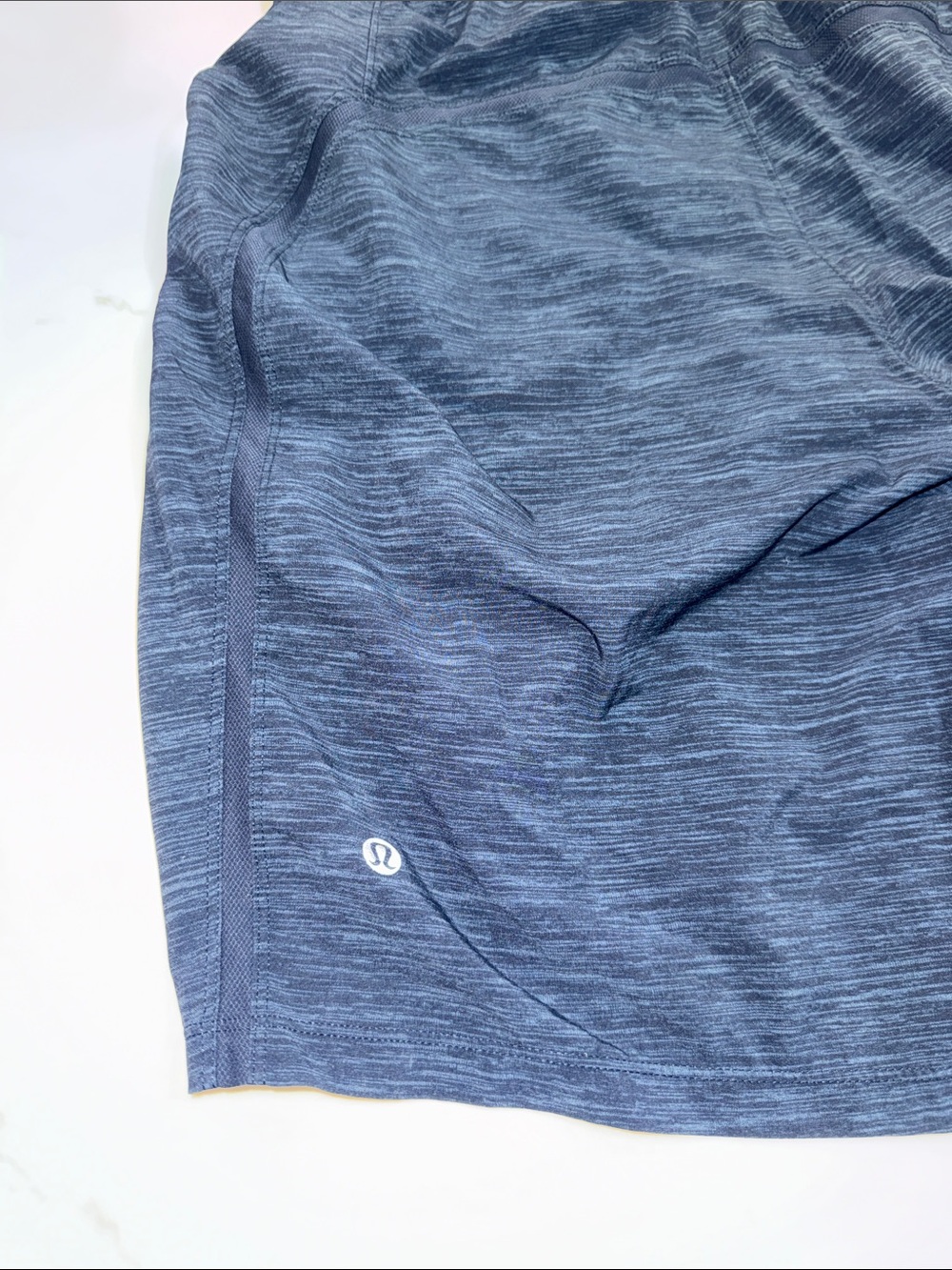 lululemon athletica Heathered Blue Performance Shorts Pace Breaker - Picture 3 of 5